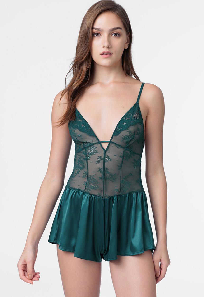 DORINA - Leal teddy - green