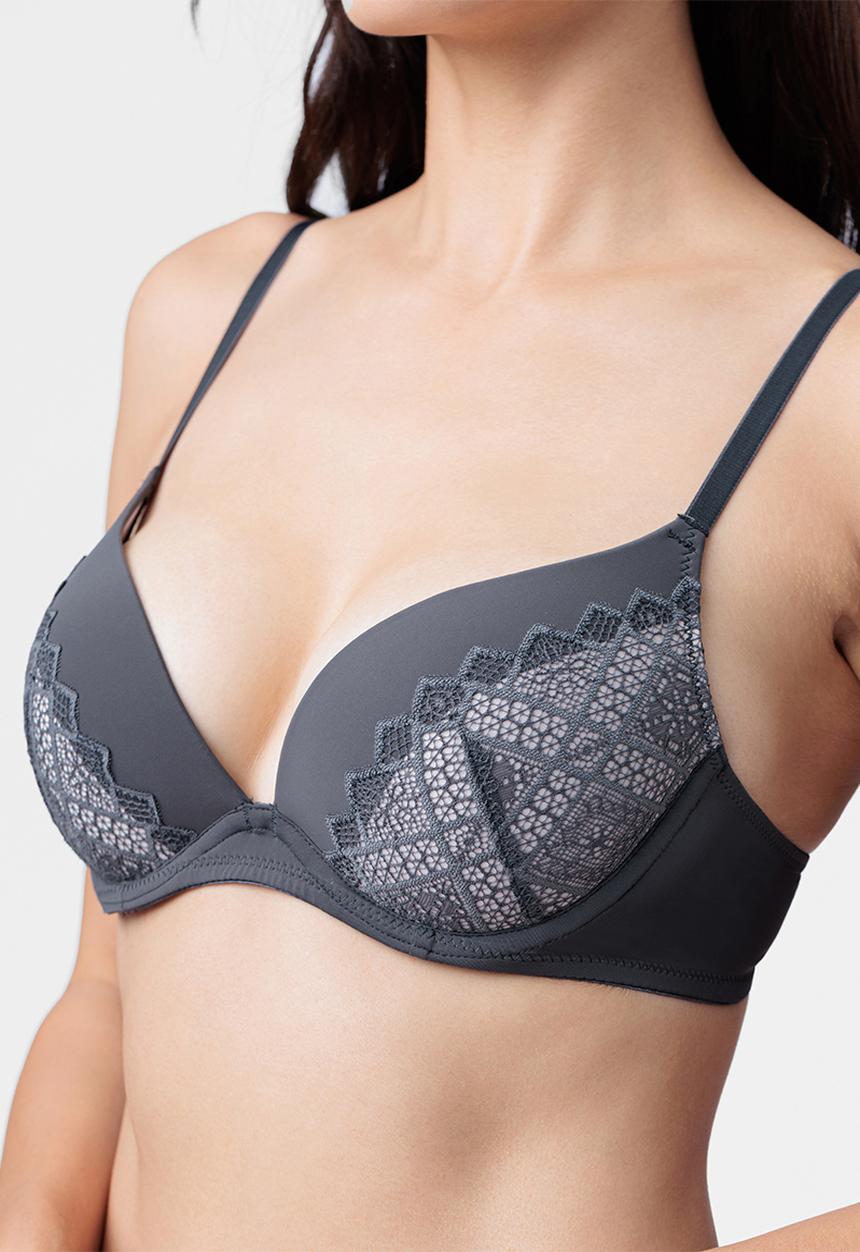 DORINA - Kelsea 2pack push up plunge - grey/blue