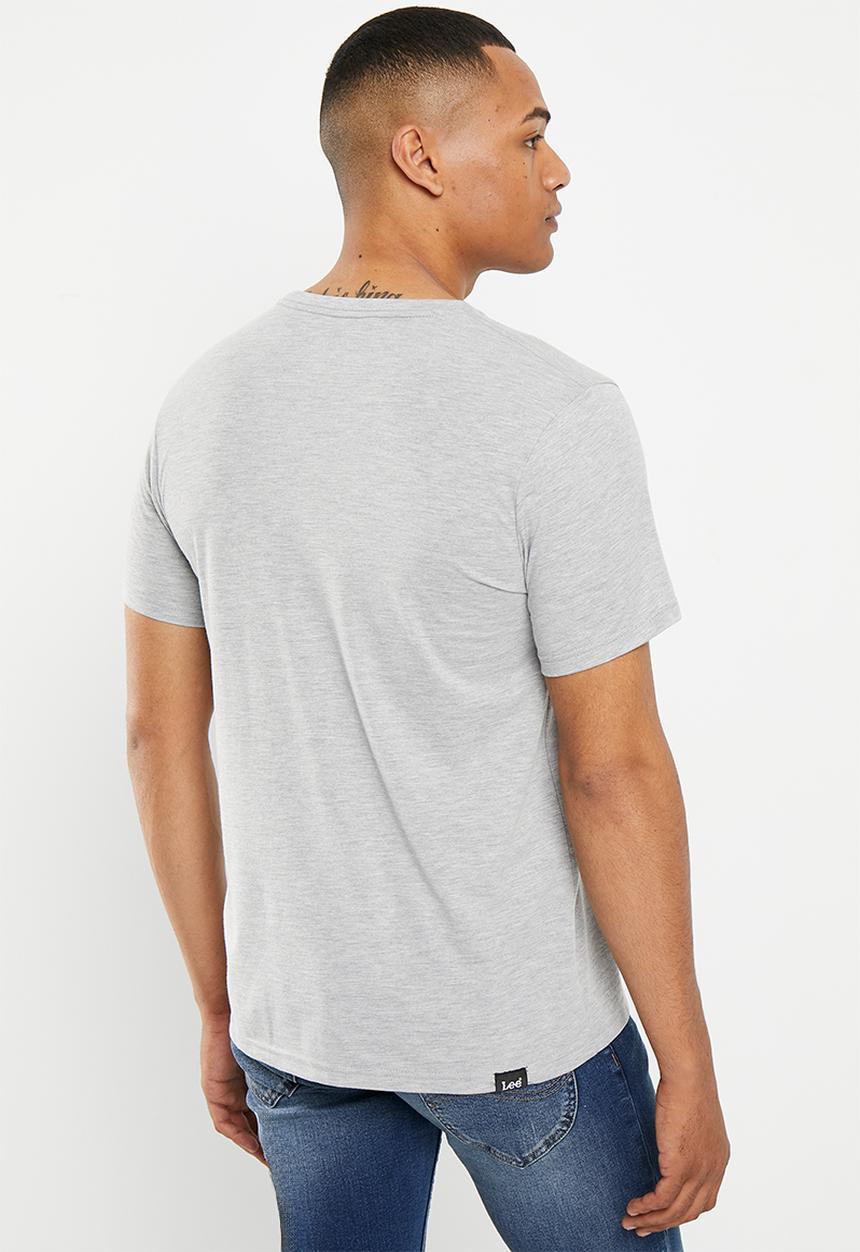 Lee  - Embroidered badget t - grey melange