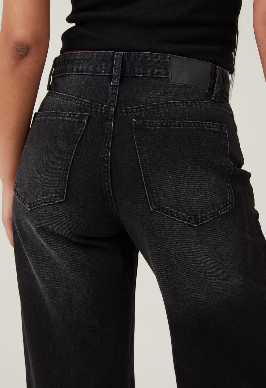 Cotton On - Relaxed wide leg jean - black pepper
