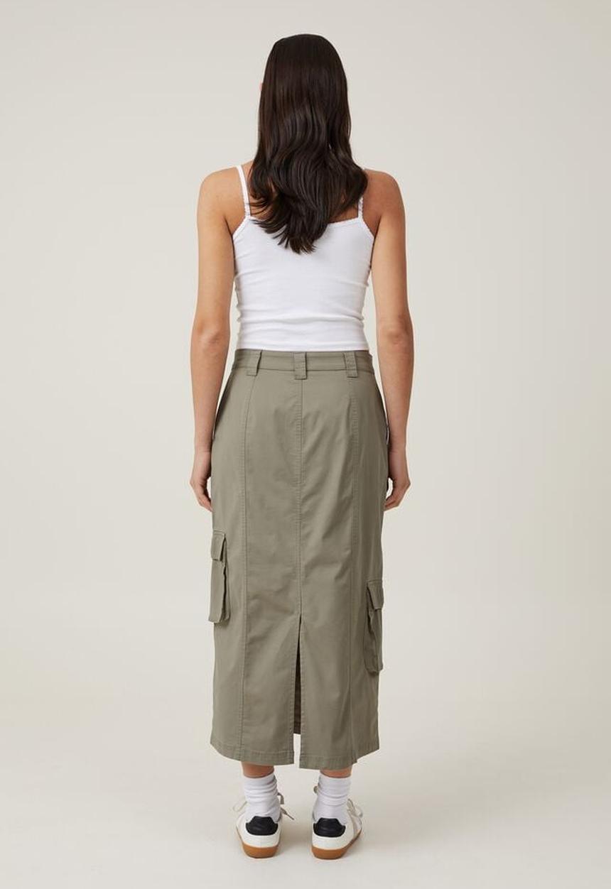 Cotton On - Hayden utility maxi skirt - woodland