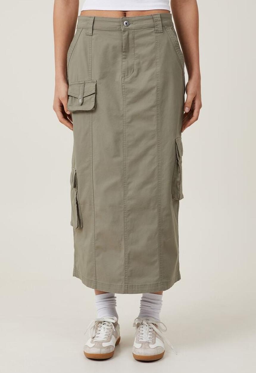 Cotton On - Hayden utility maxi skirt - woodland