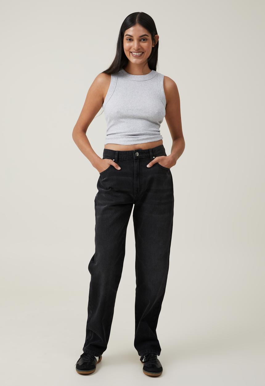 Cotton On - Long straight jean - black pepper