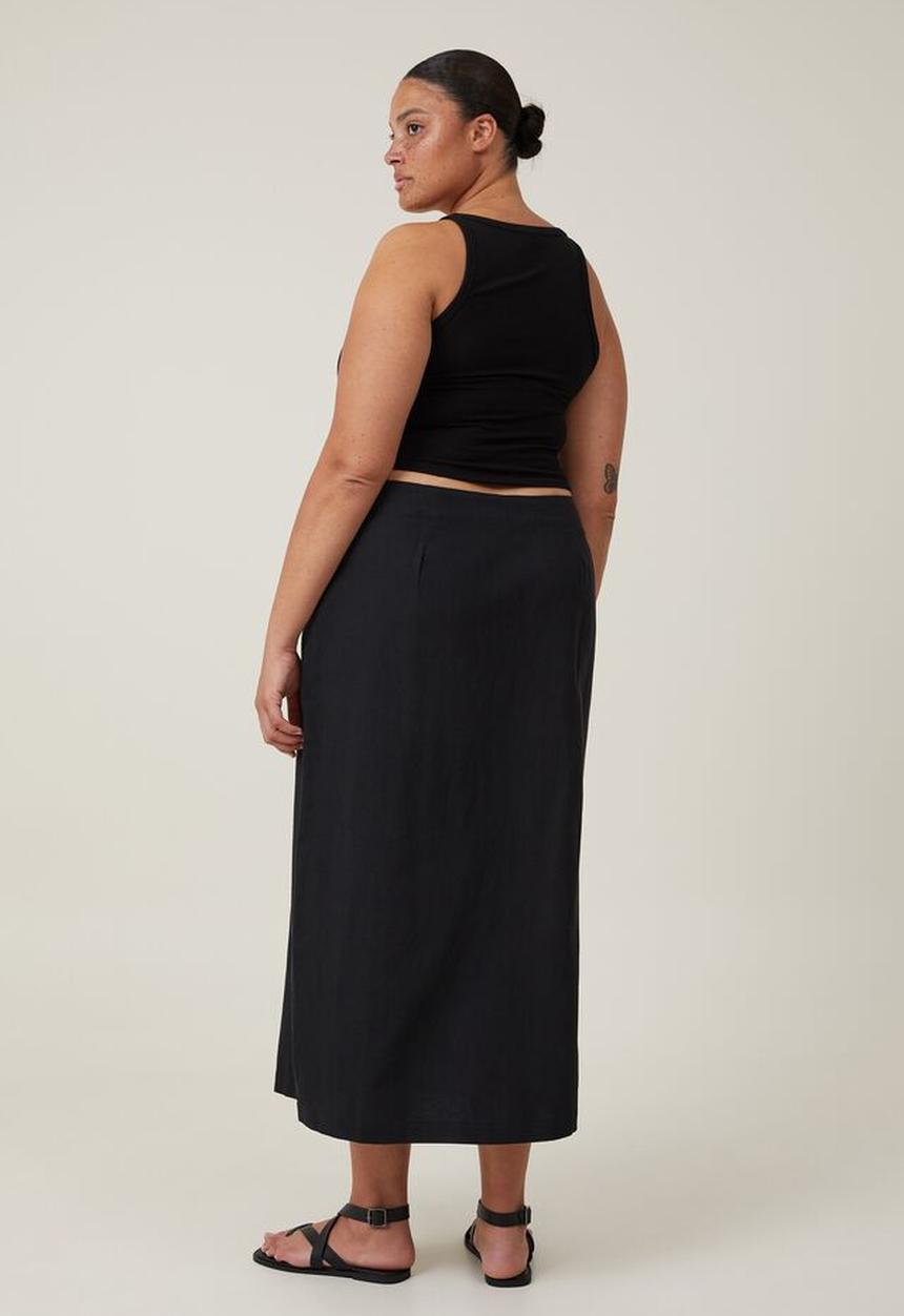 Cotton On - Plus jude midi skirt - black