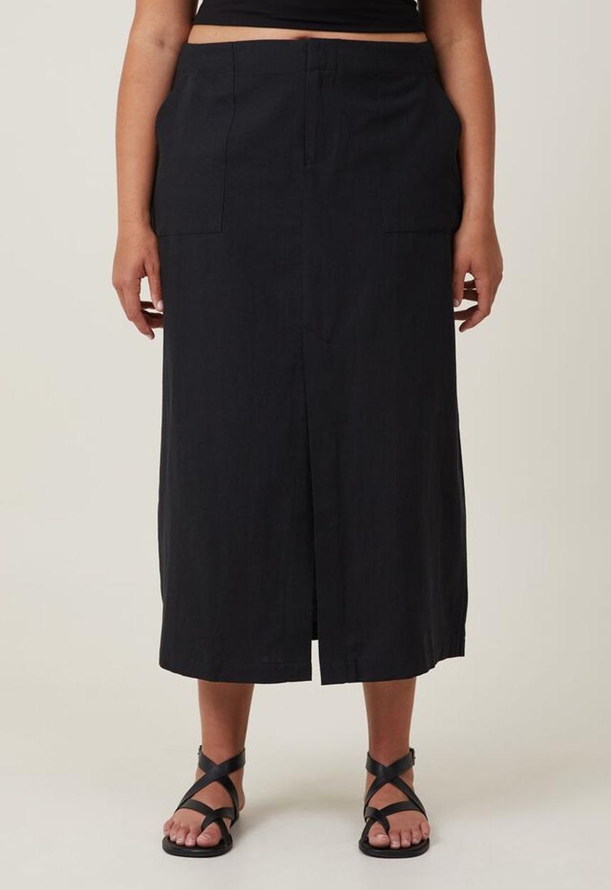Cotton On - Plus jude midi skirt - black