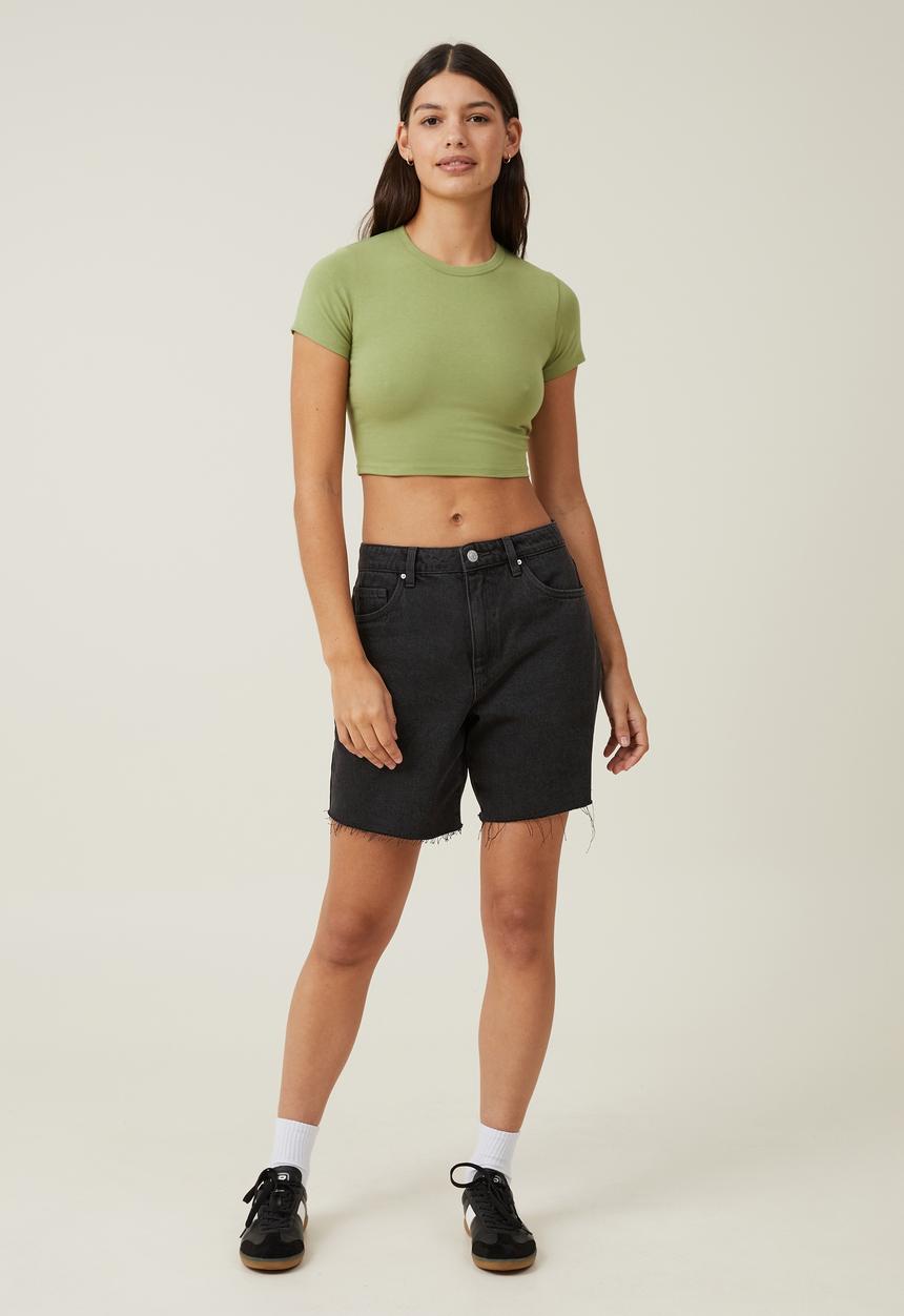 Cotton On - Micro crop tee - sweet green
