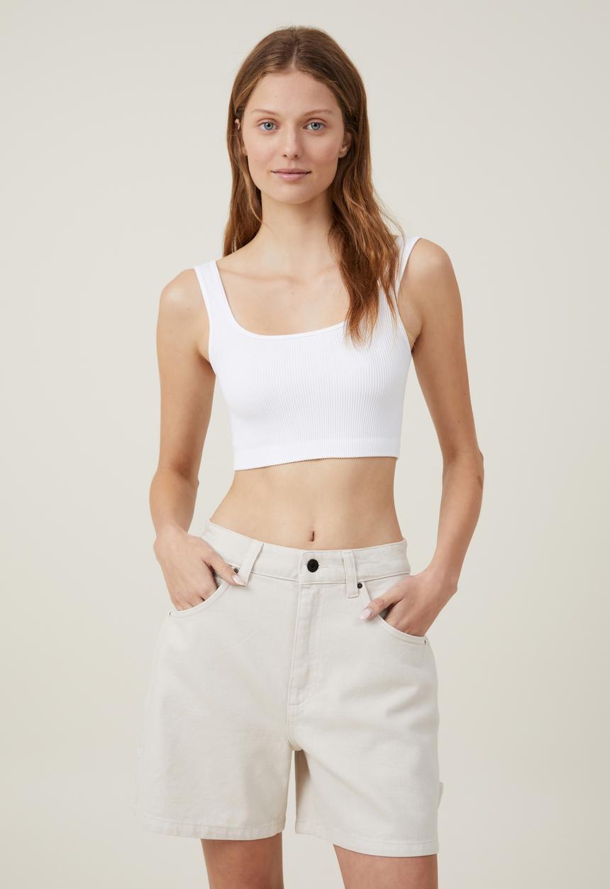 Cotton On - Carpenter denim short - soft taupe