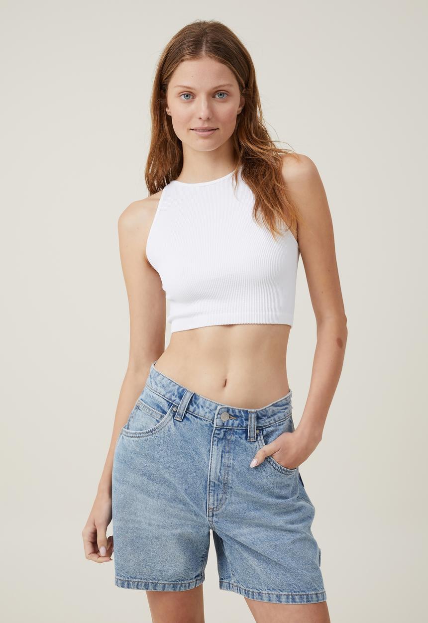 Cotton On - Carpenter denim short - bells blue