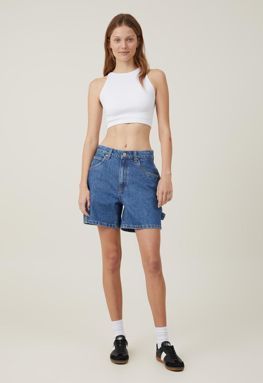 Cotton On - Carpenter denim short - sea blue