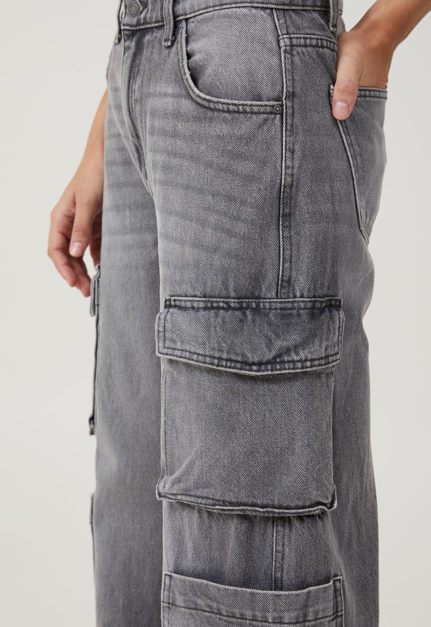 Cotton On - Cargo wide leg jean - shadow grey