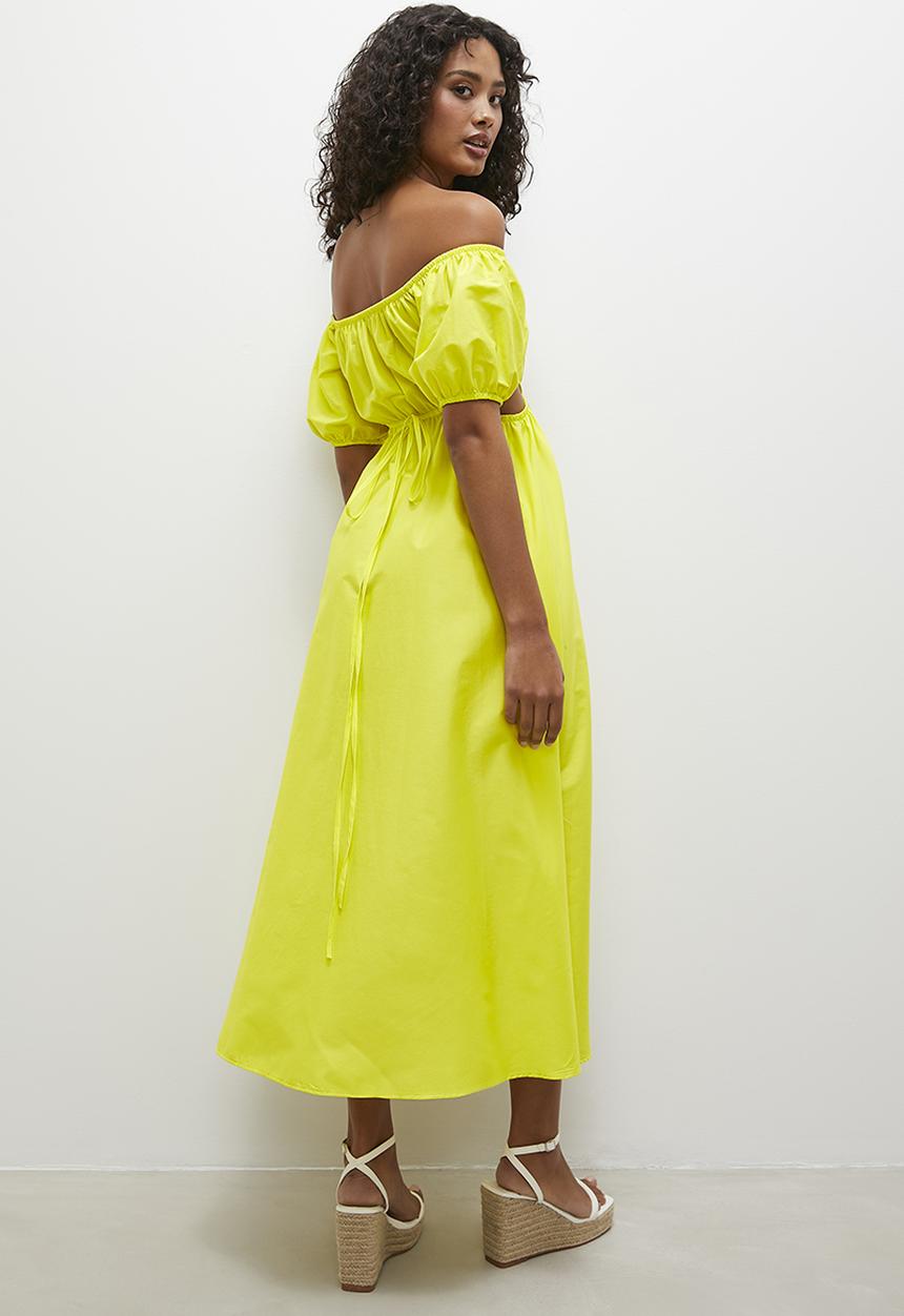 Superbalist - Bardot fit & flare midi dress - yellow