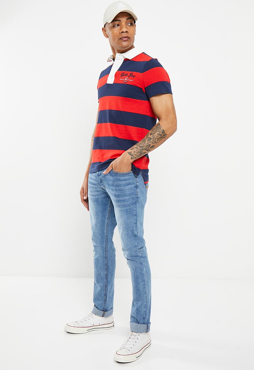 Aca Joe - Mens aca joe stretch denim jeans - light blue wash