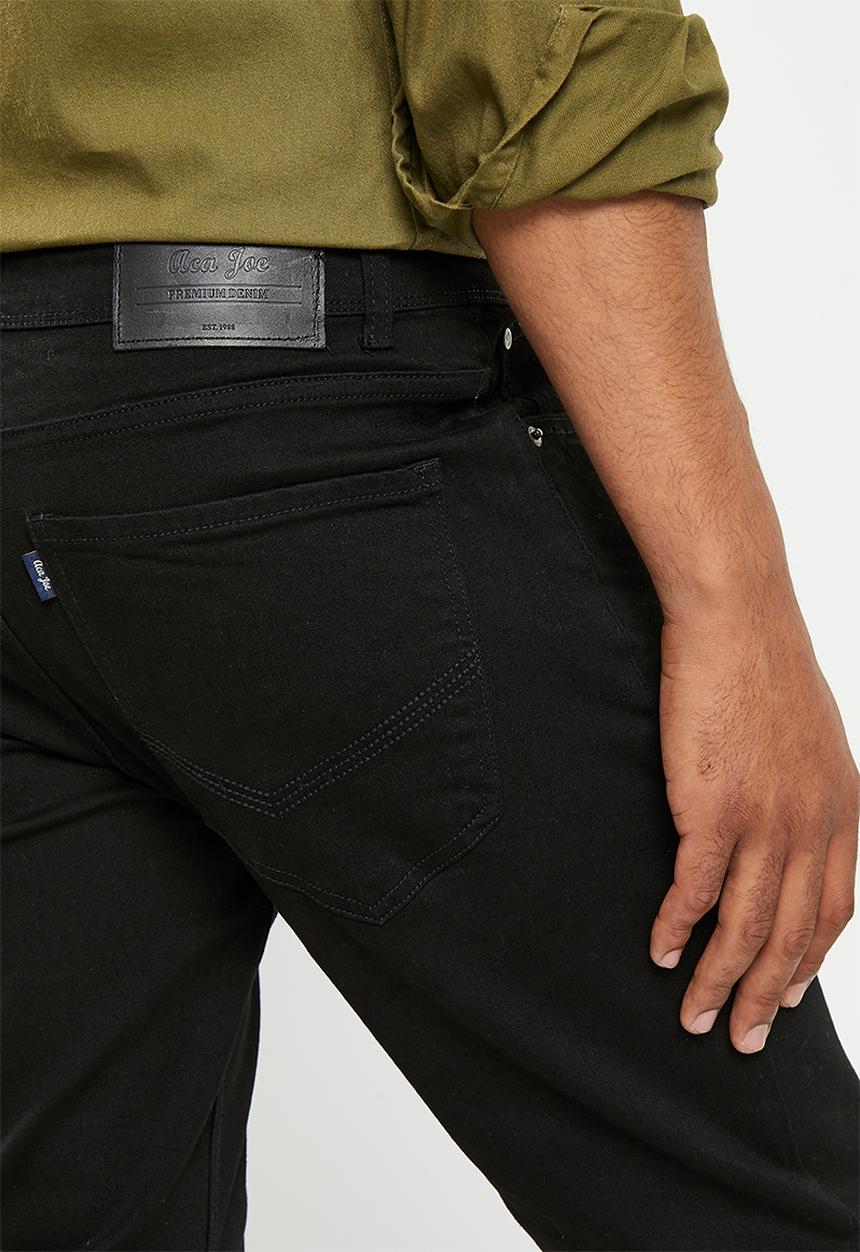Aca Joe - Mens aca joe stretch denim jeans - black wash