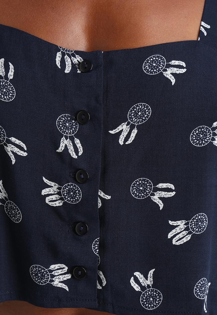 Neon Rose - Dream Catcher Crop Tie Detail