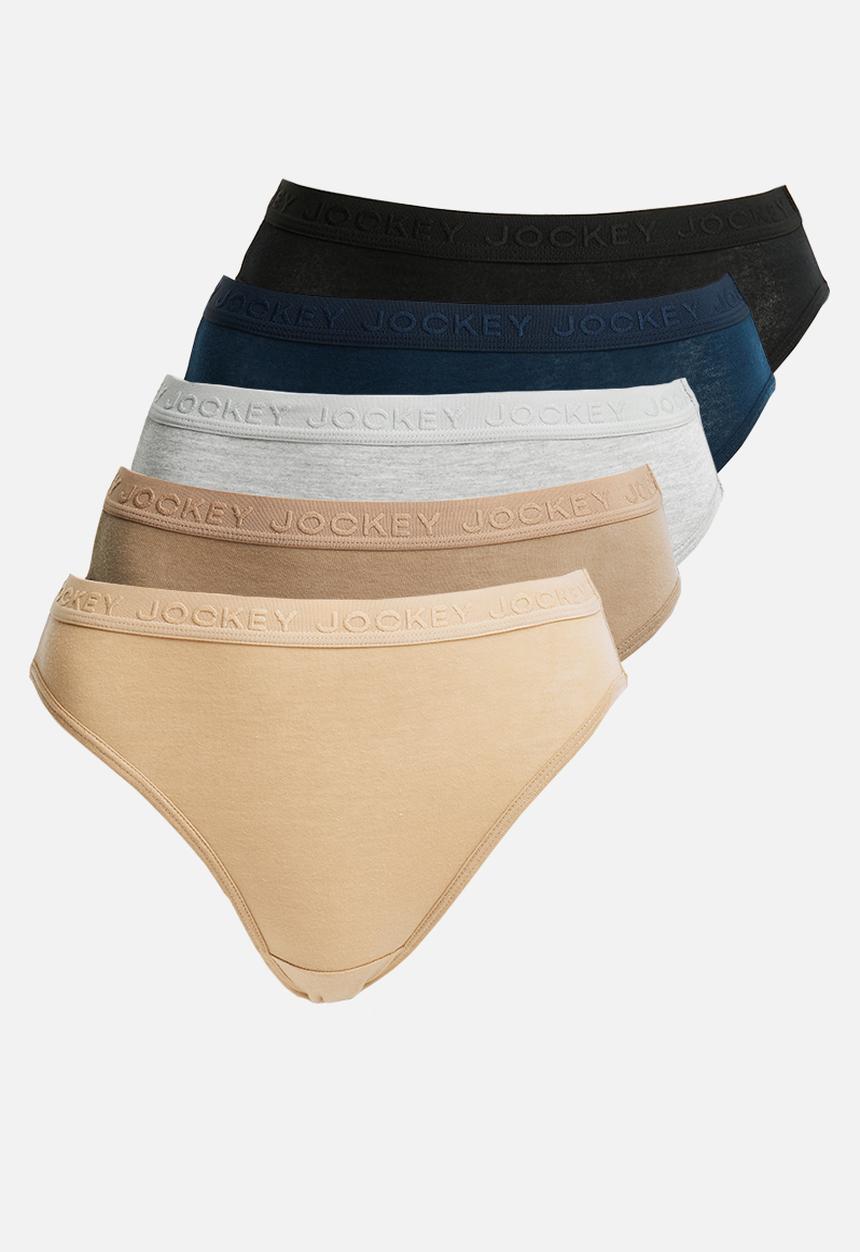 Jockey - 5 pack plain tonal french - multi