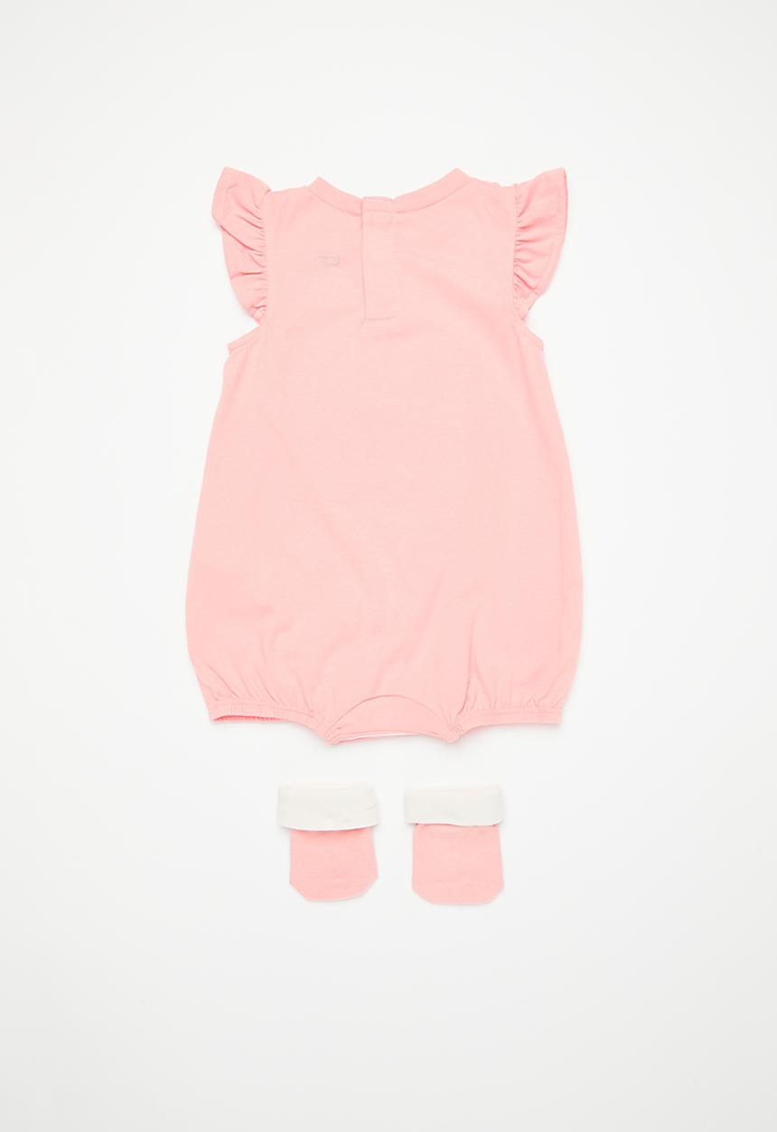 Levi’s® - Lvg heart romper and bootie set - quartz pink