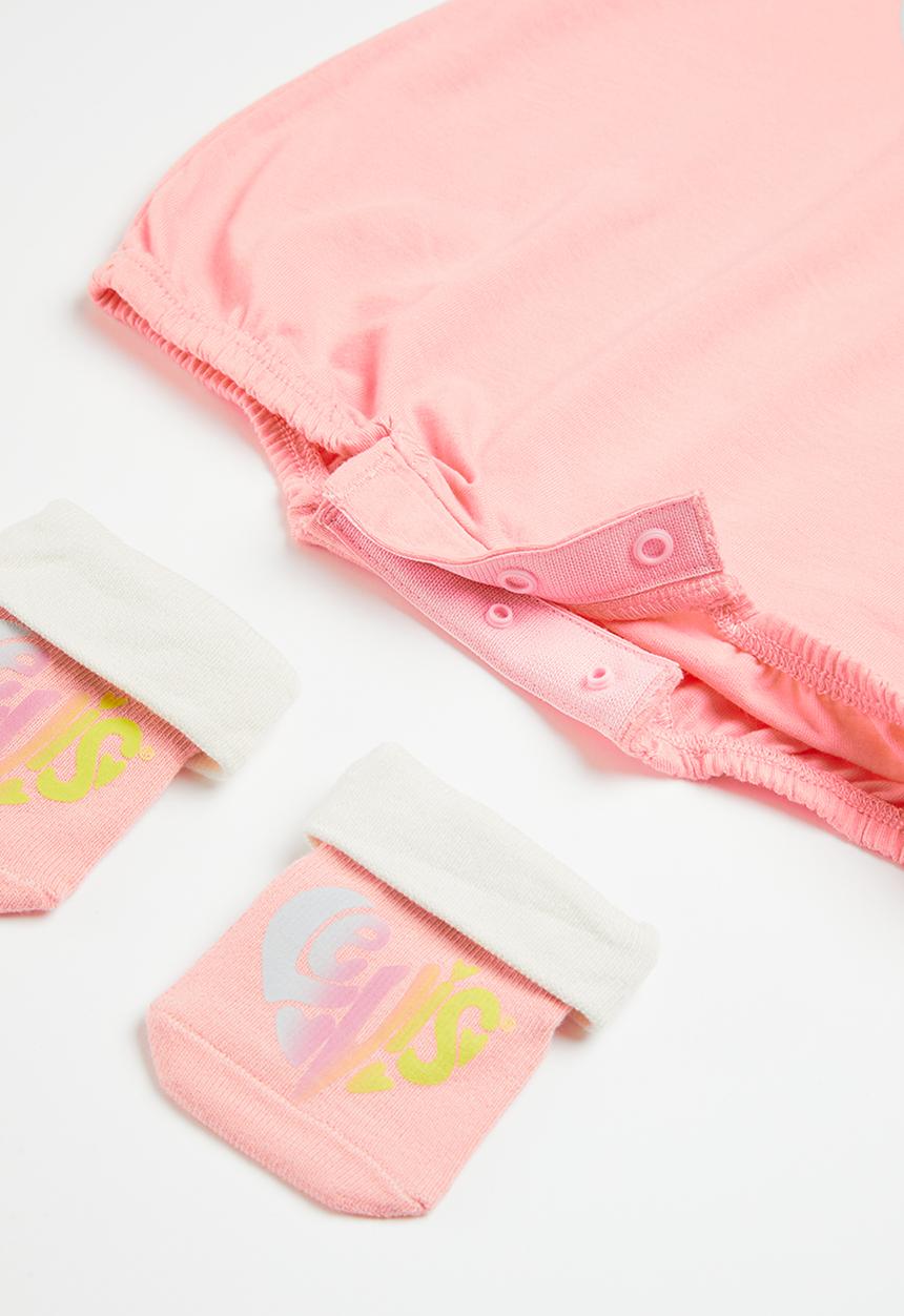 Levi’s® - Lvg heart romper and bootie set - quartz pink