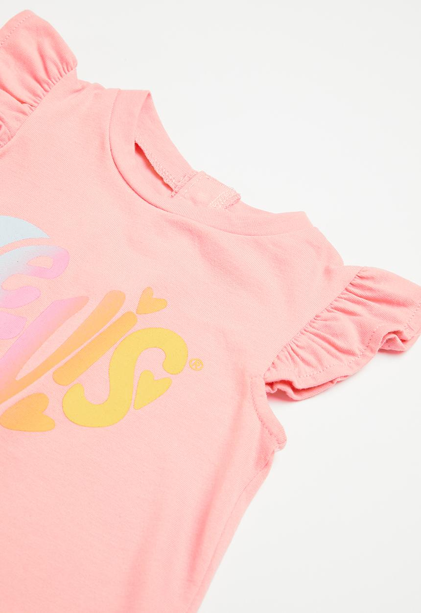 Levi’s® - Lvg heart romper and bootie set - quartz pink