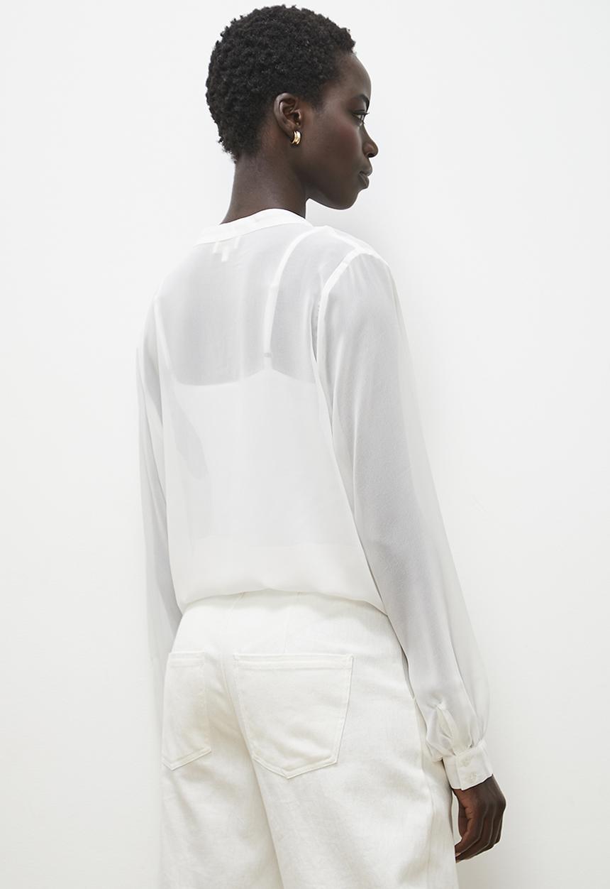 edit - Mandarin collar blouse - ivory