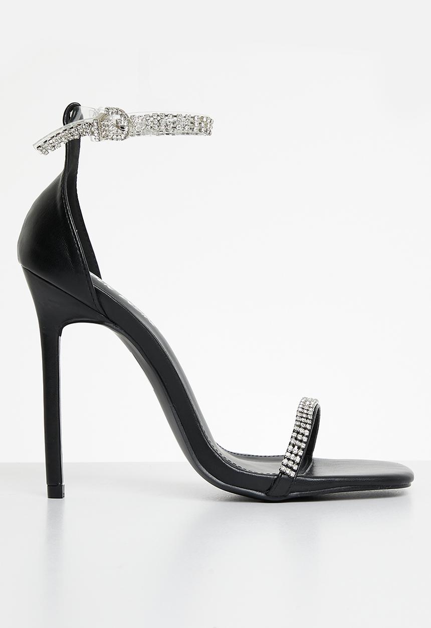 Public Desire - Jemma barely there stiletto heel - black