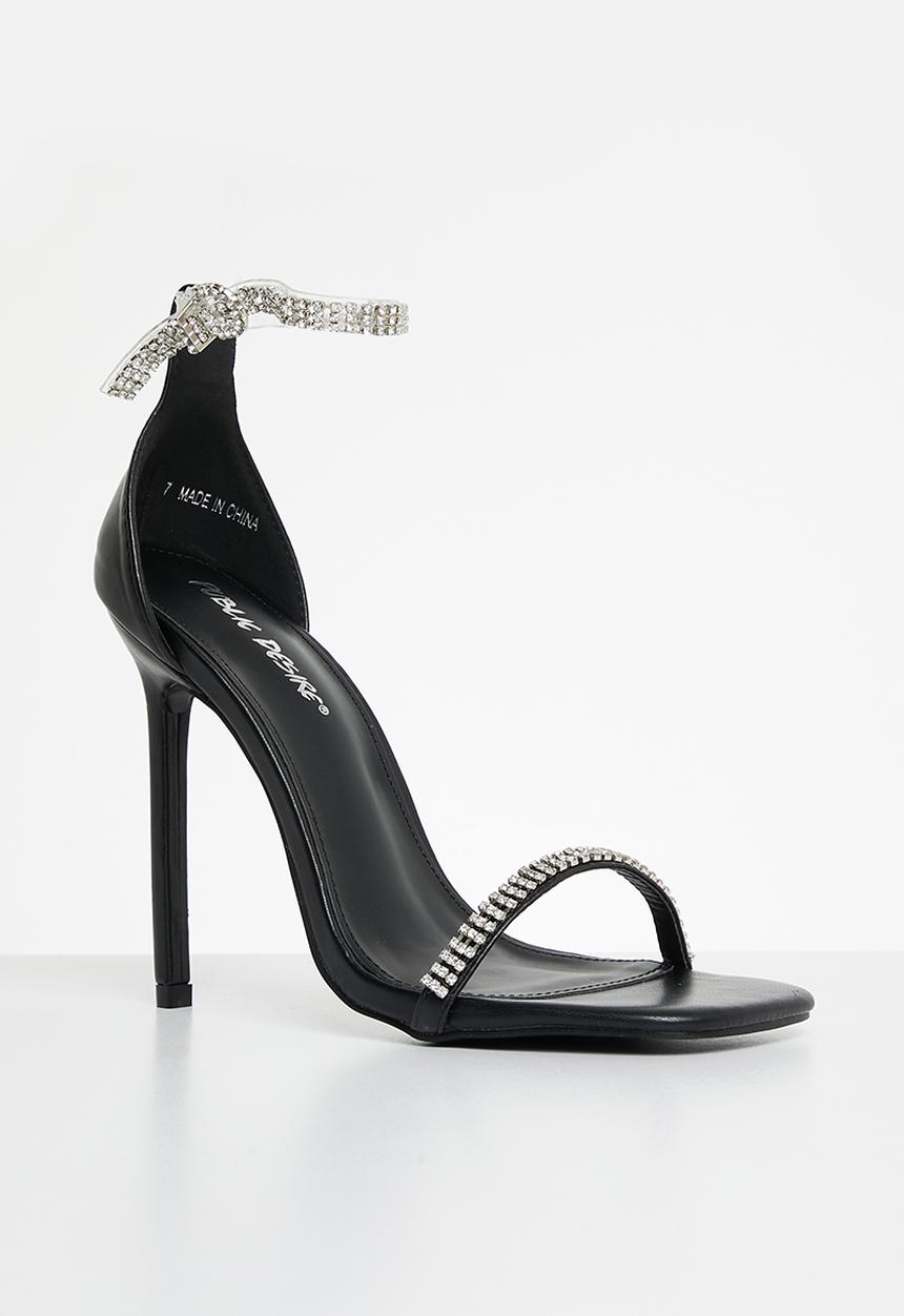 Public Desire - Jemma barely there stiletto heel - black