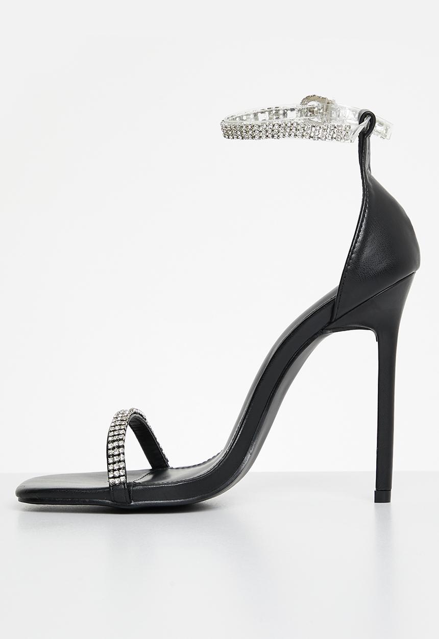 Public Desire - Jemma barely there stiletto heel - black