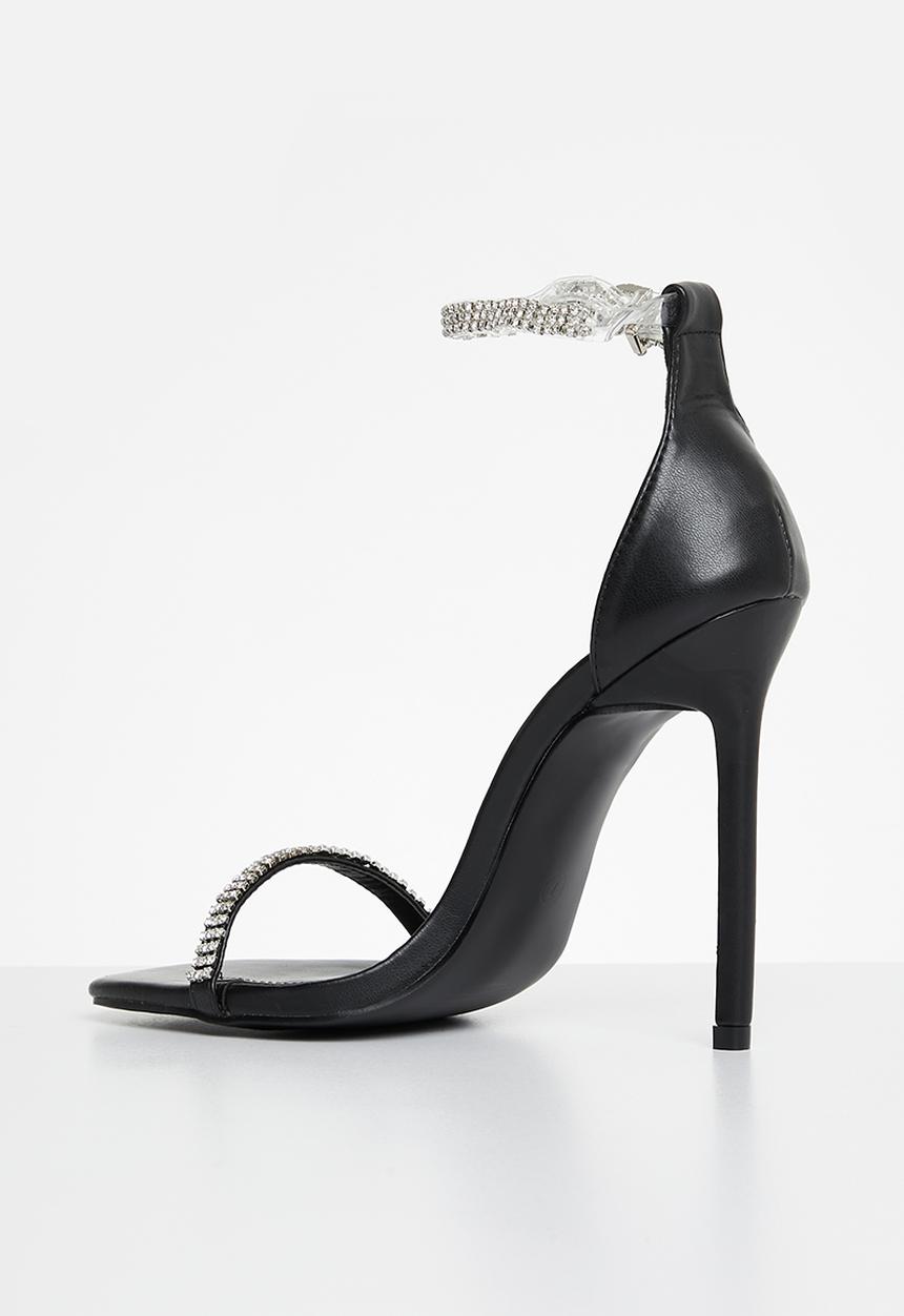 Public Desire - Jemma barely there stiletto heel - black