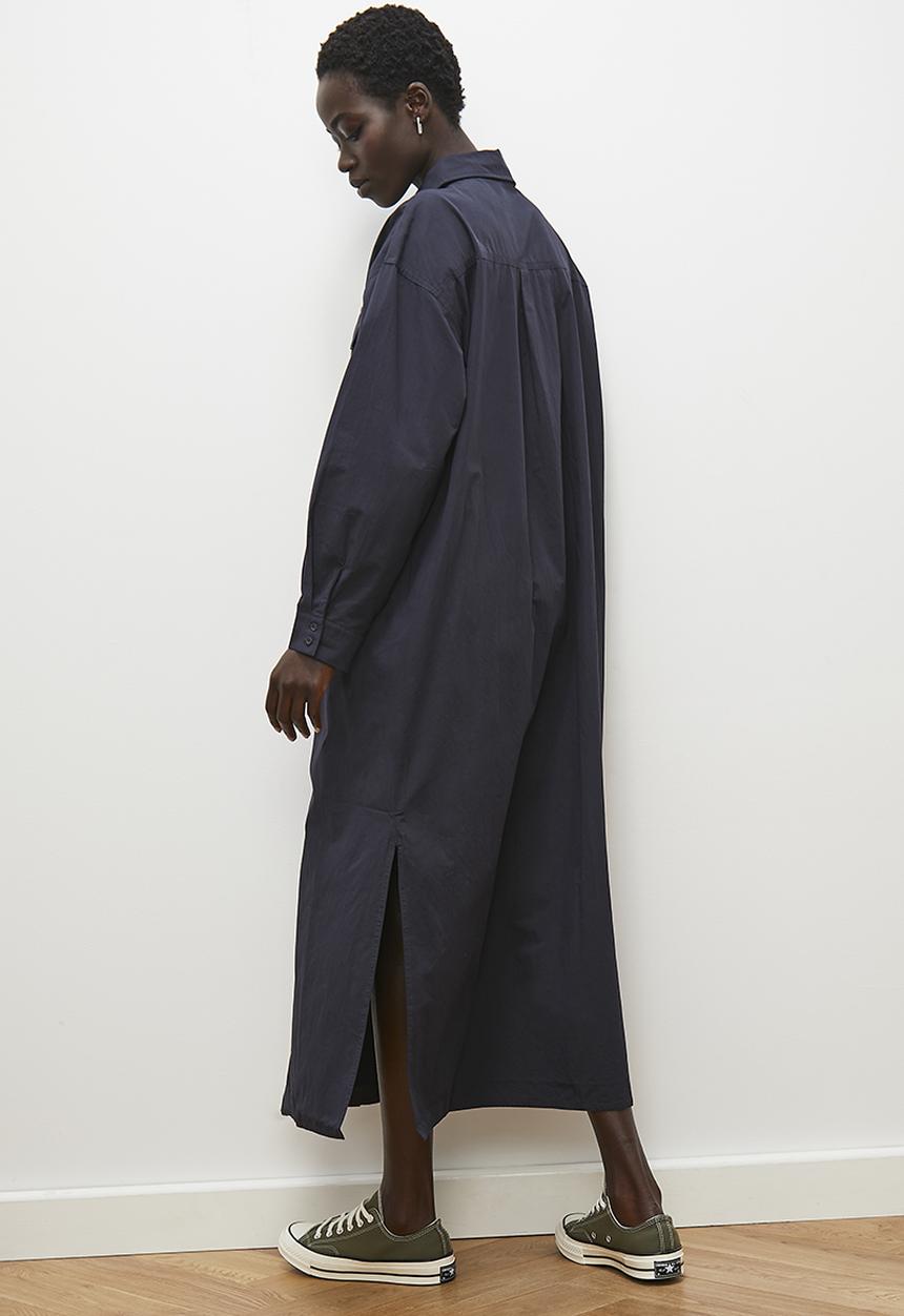 edit - Maxi utility pocket shirt dress - ink