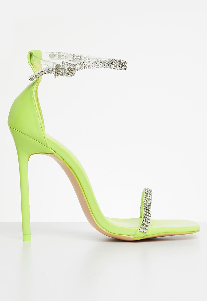 Public Desire - Jemma wf barely there stiletto heel - lime 