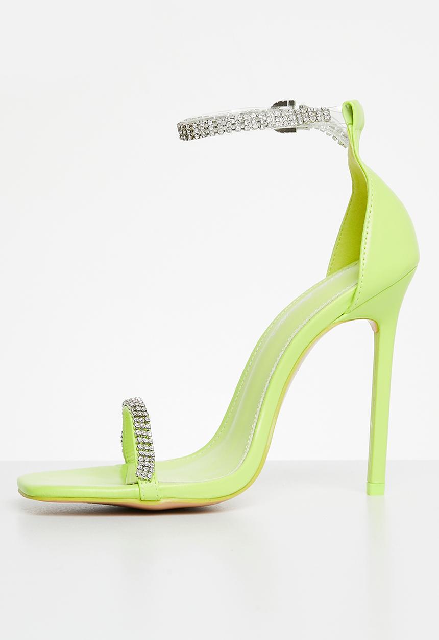 Public Desire - Jemma wf barely there stiletto heel - lime 