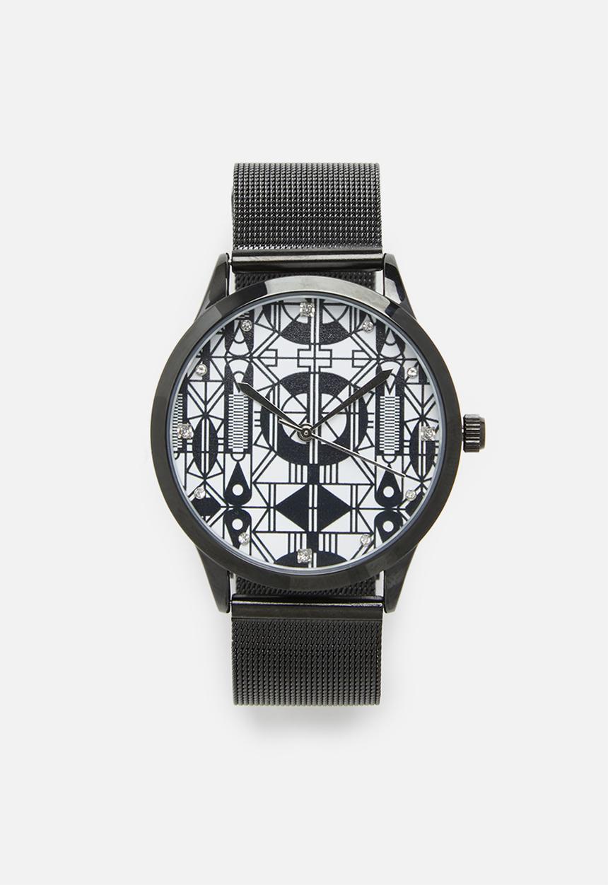 ERA by DJ Zinhle - Monochrome glam up watch -black