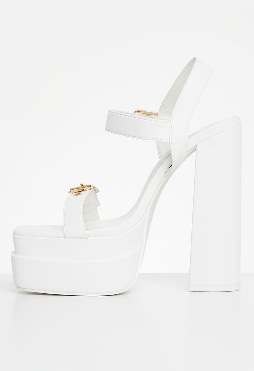 Public Desire - Diesel platform block heel - white