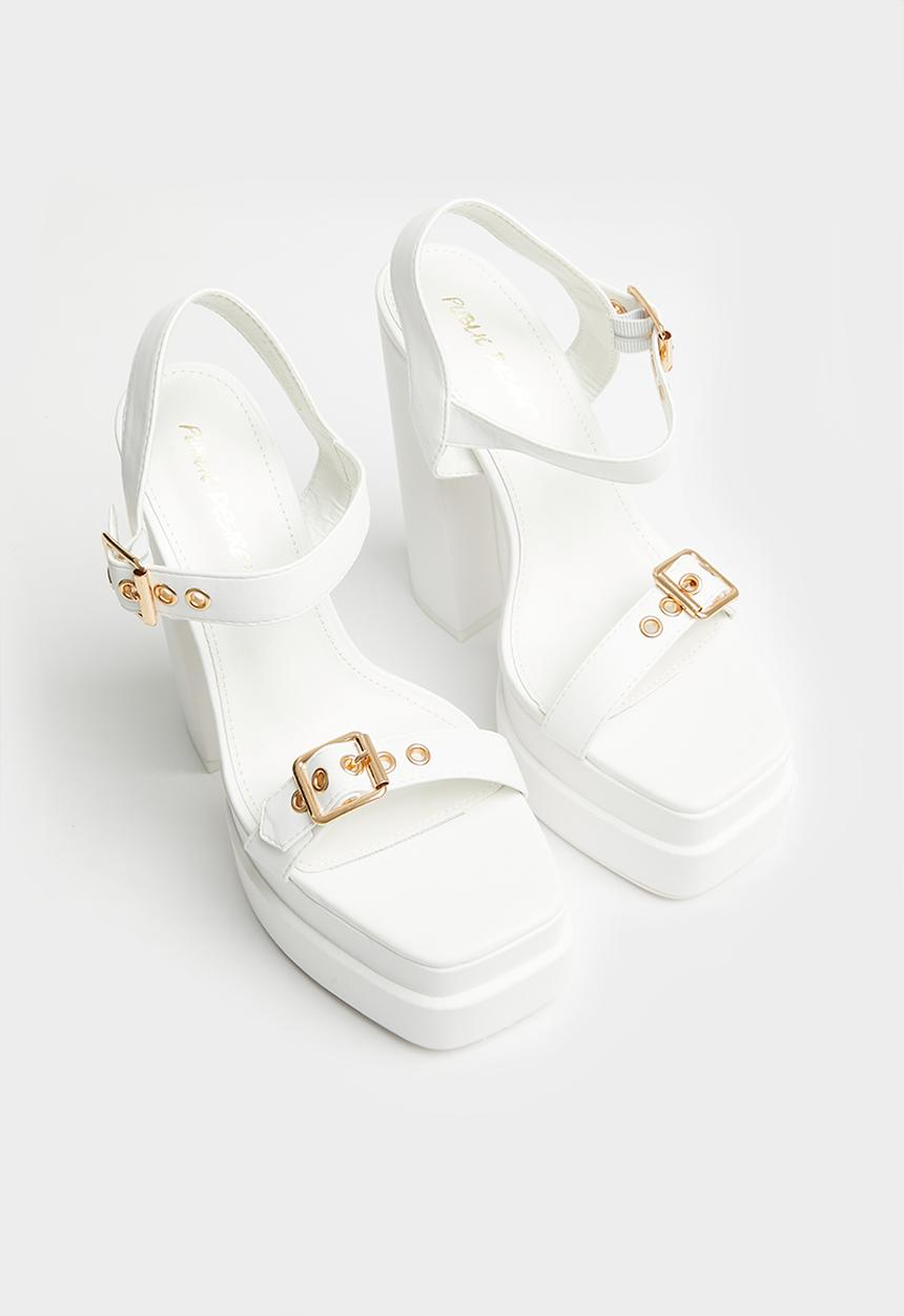 Public Desire - Diesel platform block heel - white