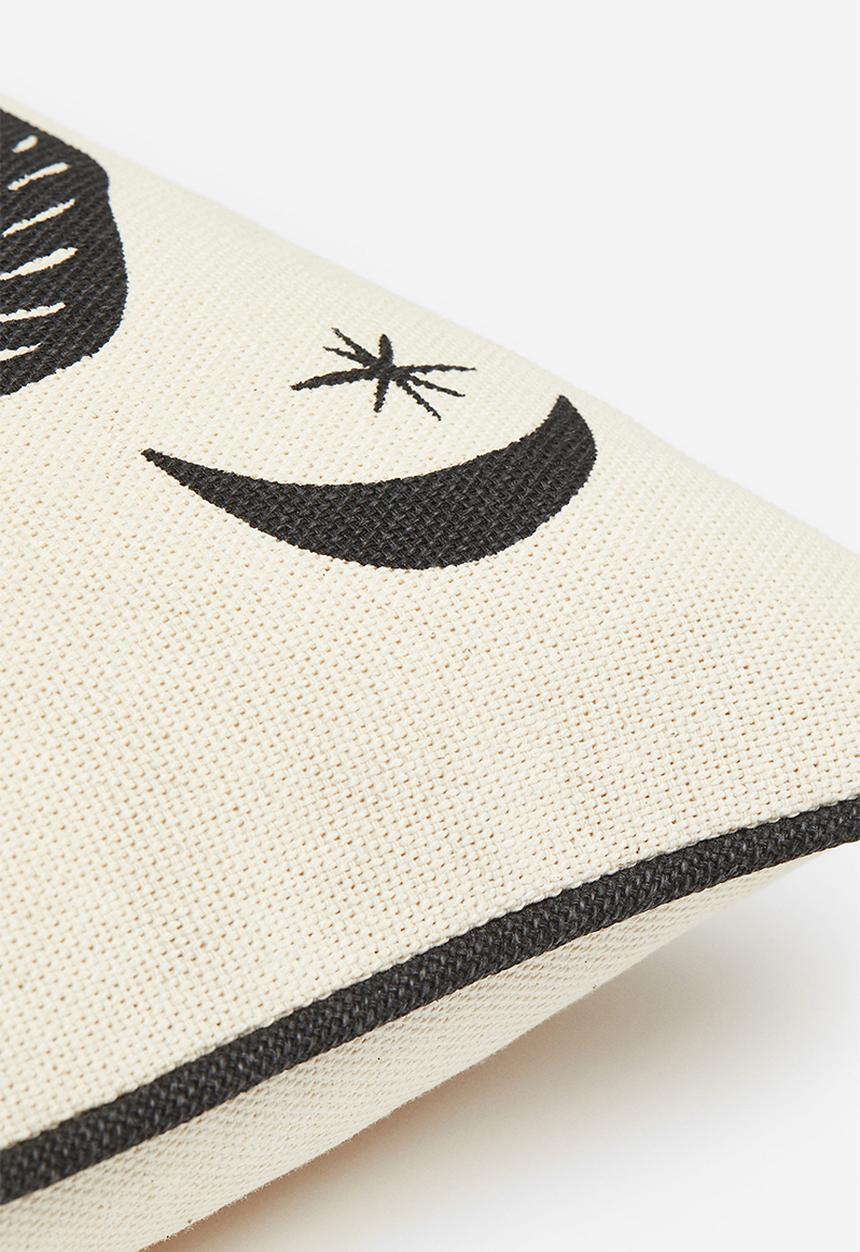 H&M - Printed cotton cushion cover - light beige