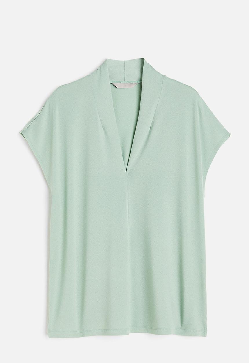 H&M - V-neck top - light green 
