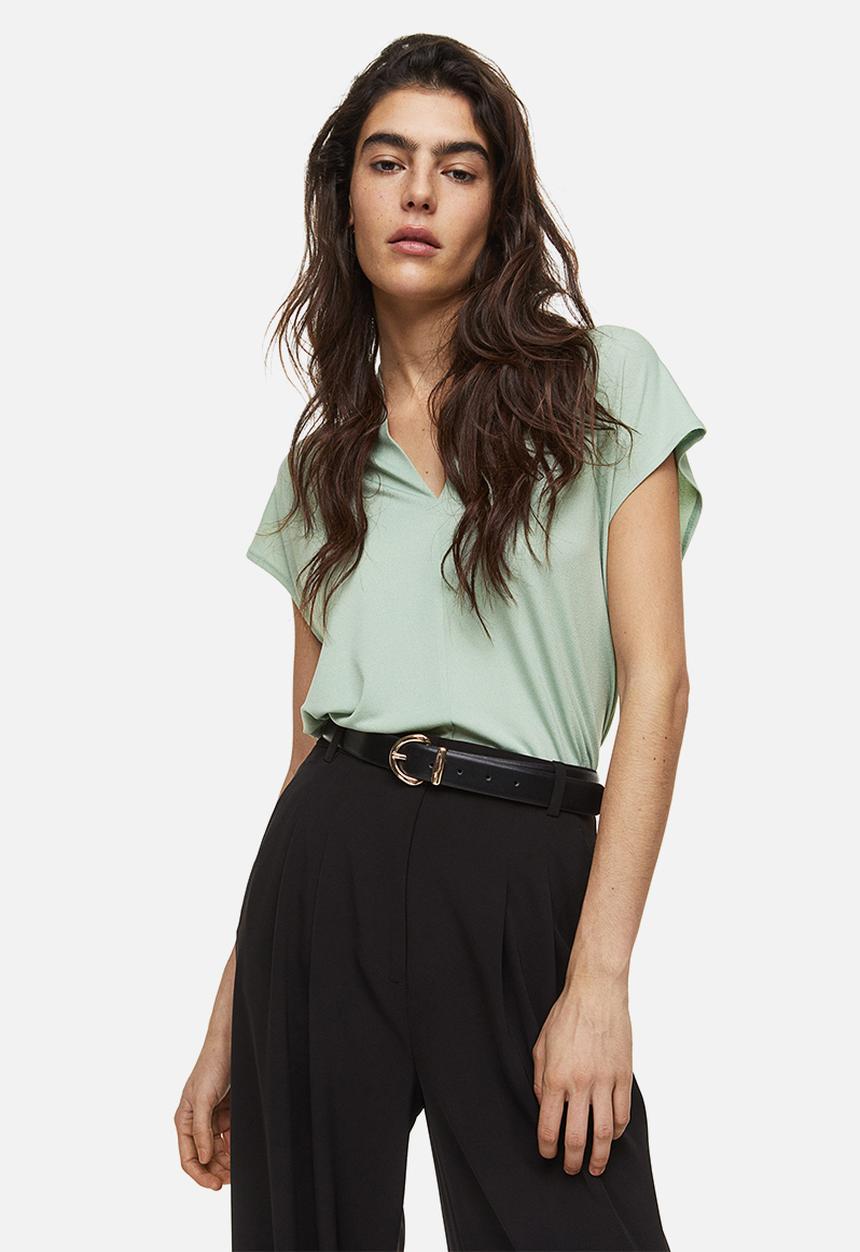 H&M - V-neck top - light green 