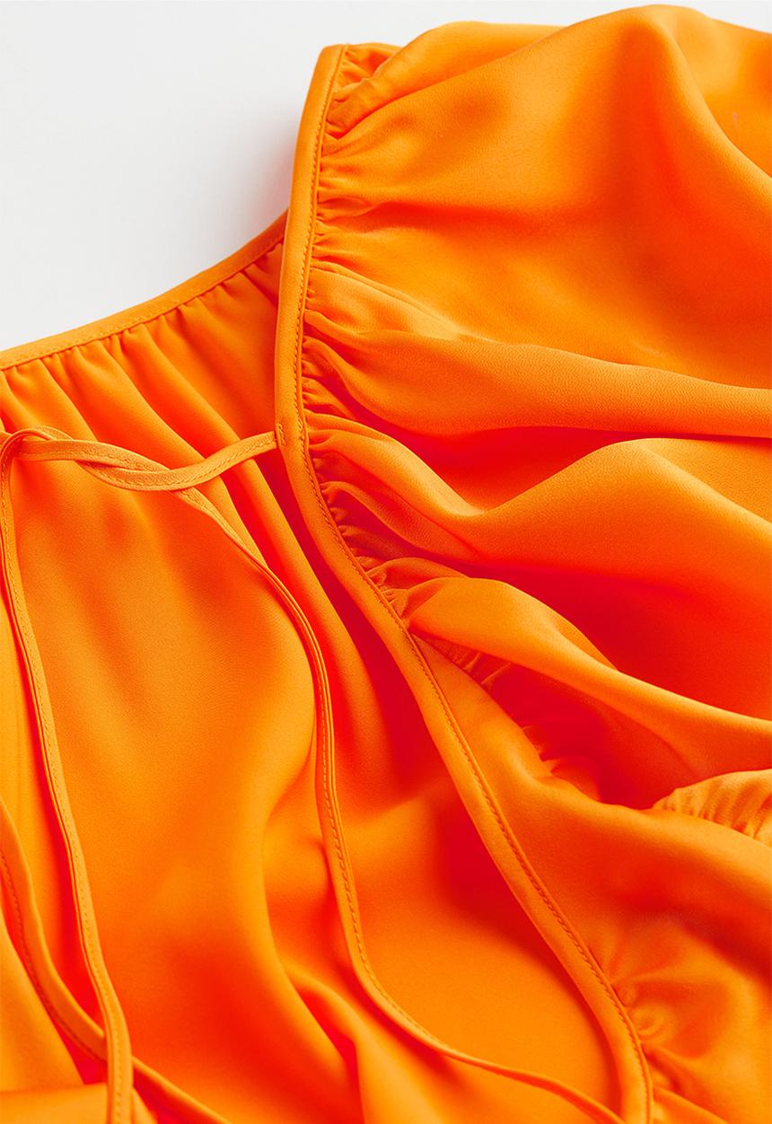 H&M - Voluminous satin dress - orange