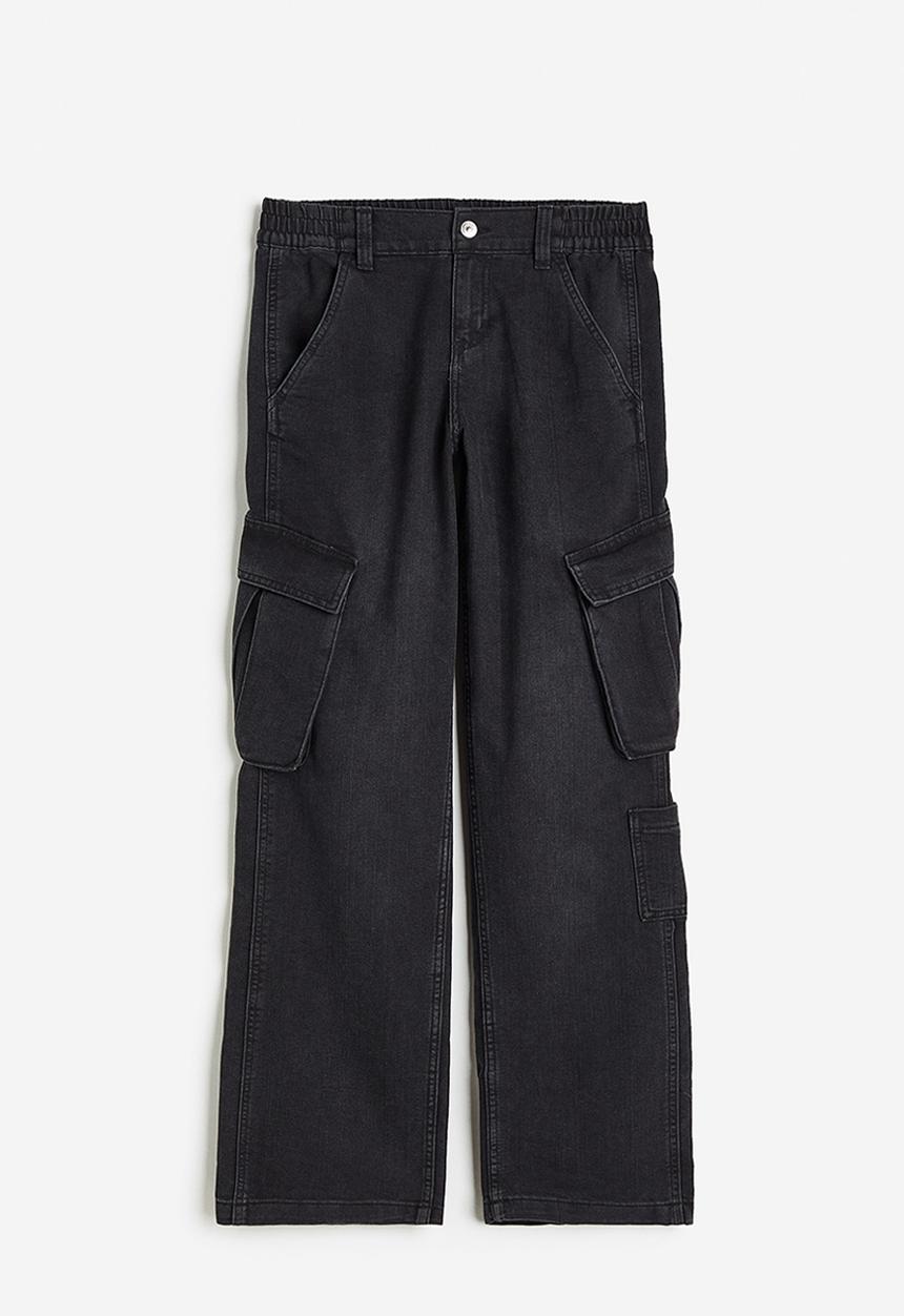 H&M - Straight low cargo jeans - dark grey 