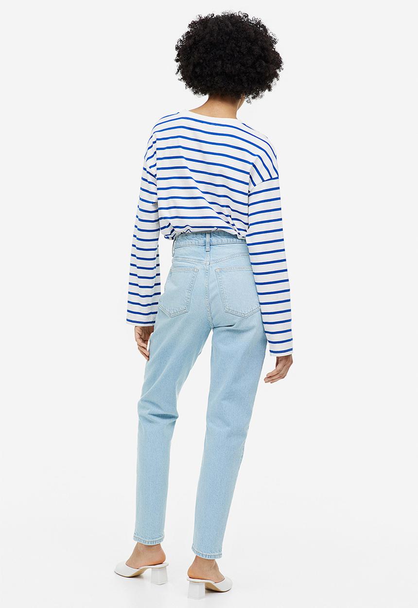 H&M - Slim mom high ankle jeans - light denim blue