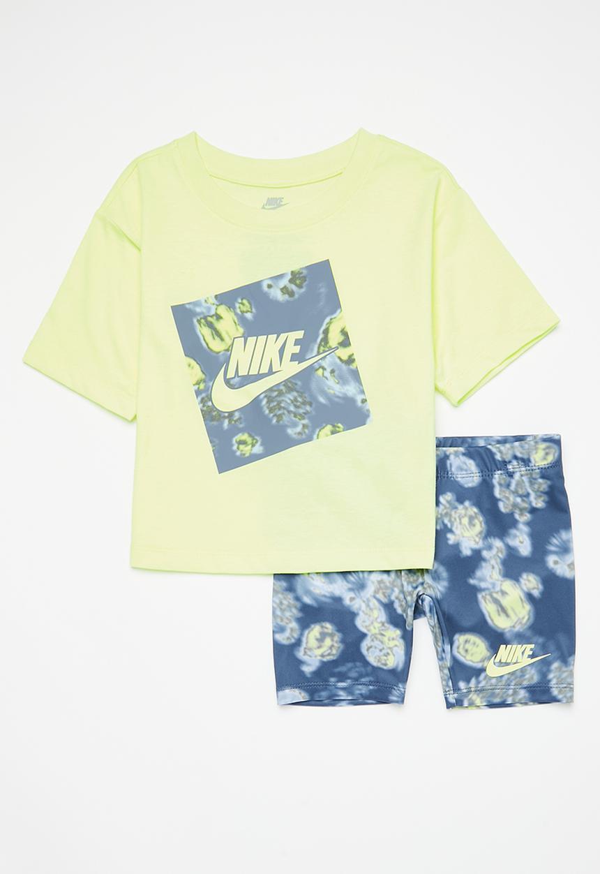 Nike - Nkg boxy tee & bike short - diffused blue