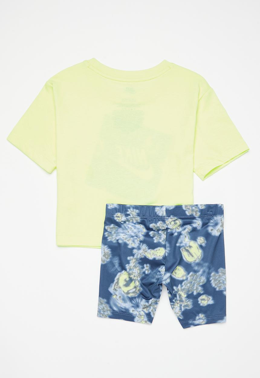 Nike - Nkg boxy tee & bike short - diffused blue
