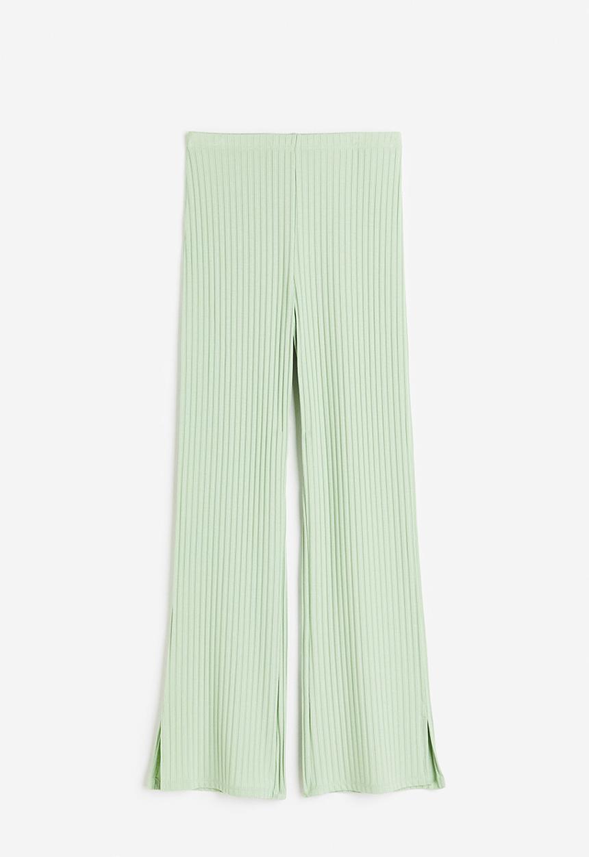 H&M - Ribbed jersey trousers - light green 