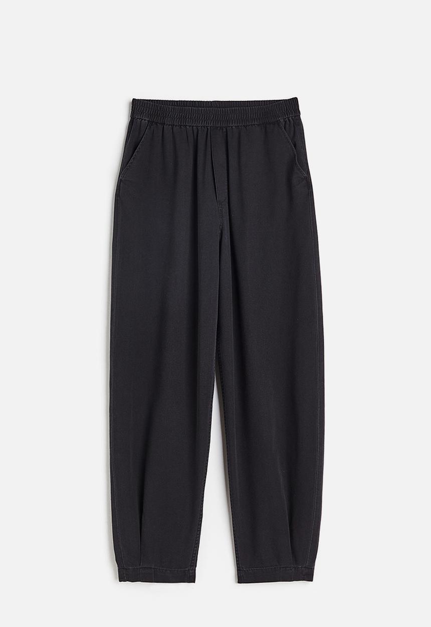 H&M - High-waisted woven joggers - black