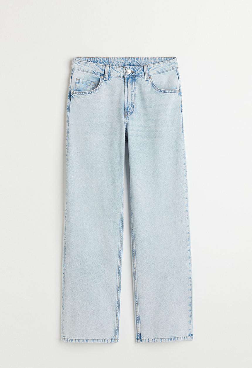 H&M - Wide low waist jeans - light denim blue