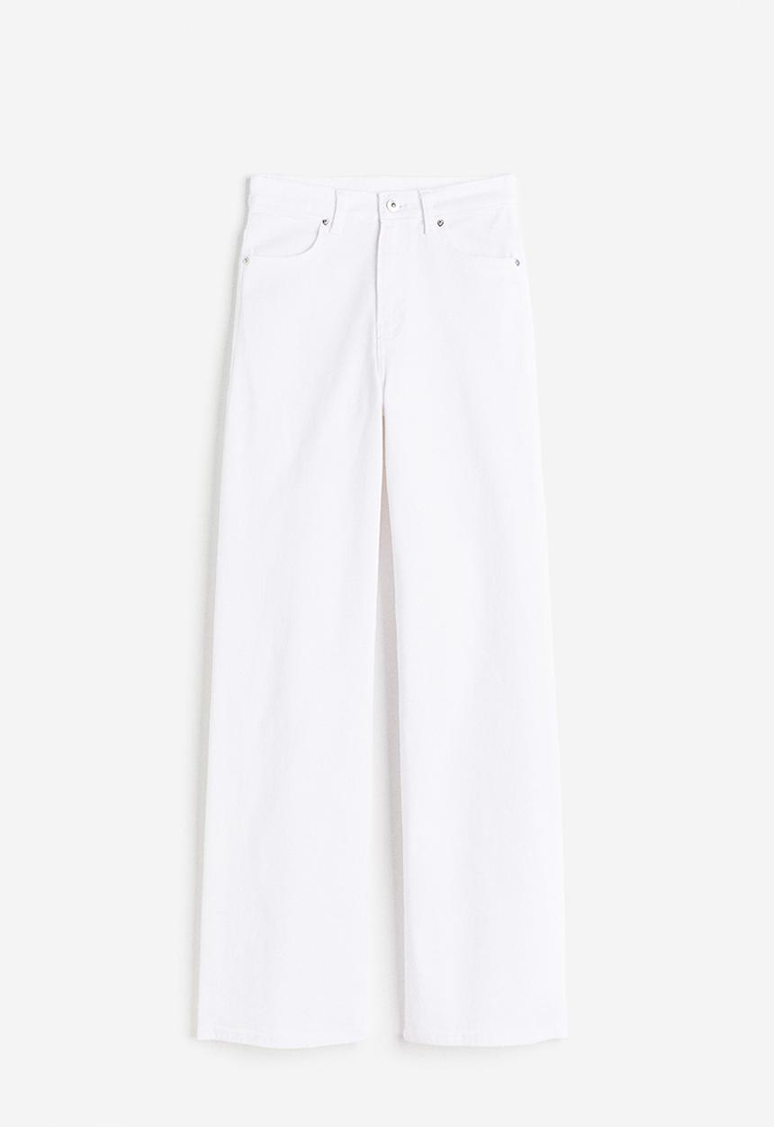 H&M - Wide twill trousers - white