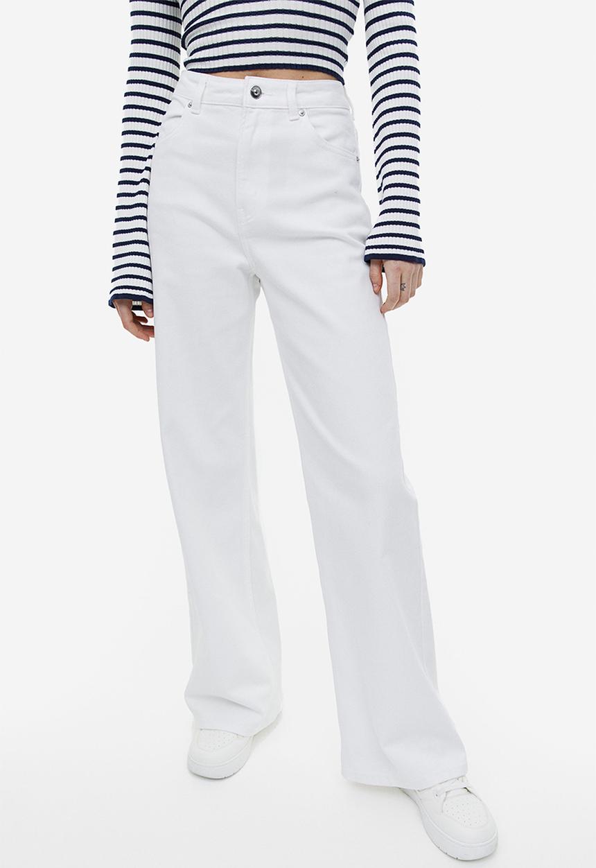 H&M - Wide twill trousers - white