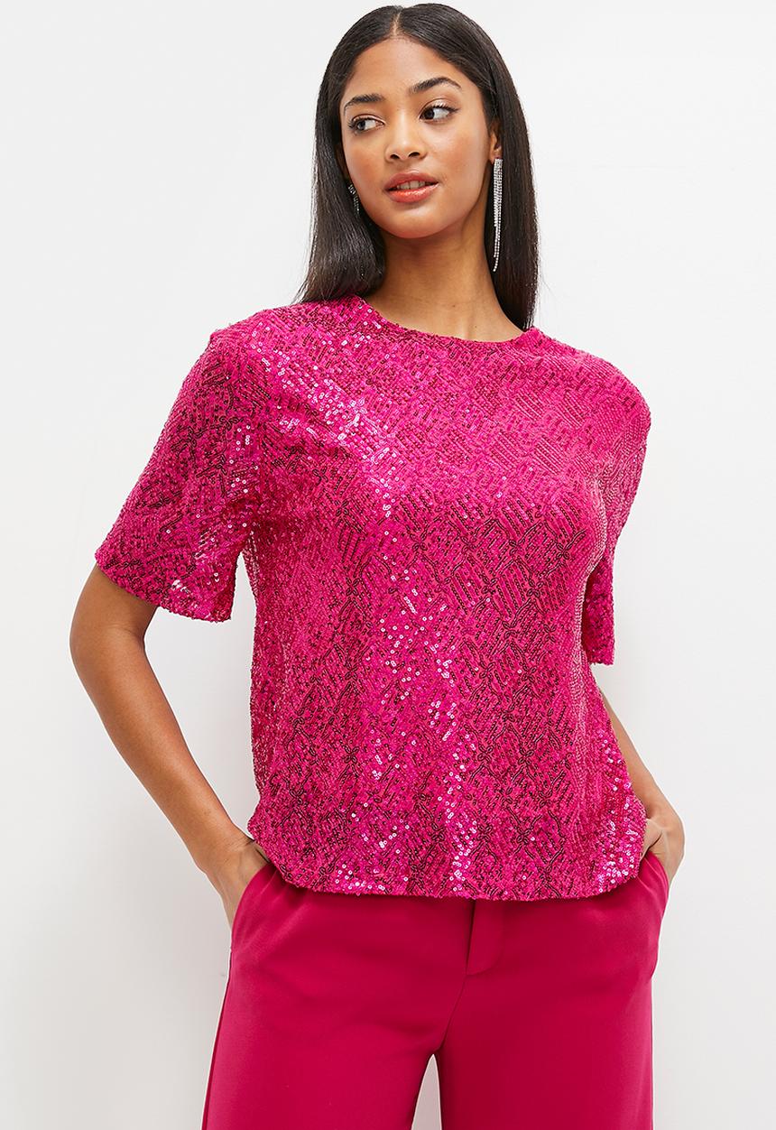 MILLA - Sequins T-shirt - pink