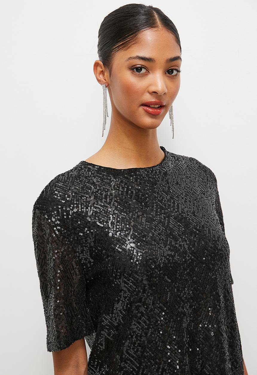 MILLA - Sequins T-shirt - black