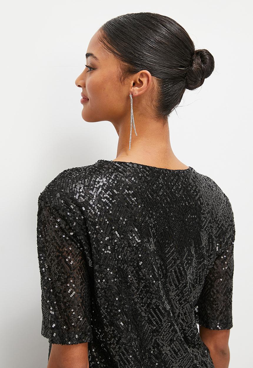 MILLA - Sequins T-shirt - black
