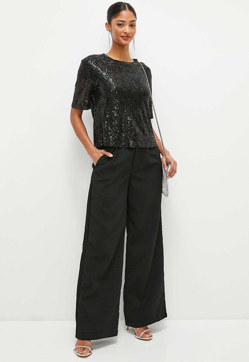 MILLA - Sequins T-shirt - black